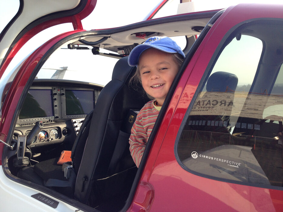 Young passenger in the Cirrus